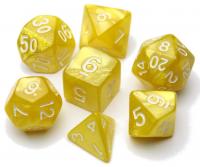 Zestaw kości RPG 7szt - perłowe żółte